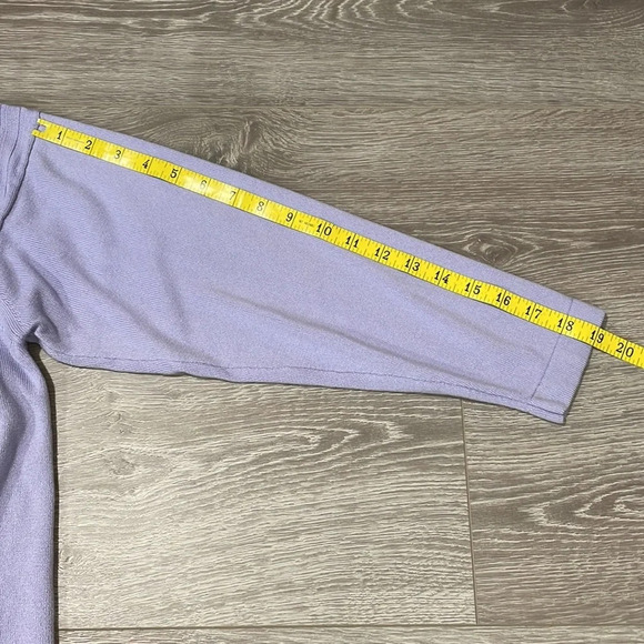 Jennifer Tyler Cashmere Silk Lavender Button Front Cardigan Sweater Pockets S - Picture 13 of 16